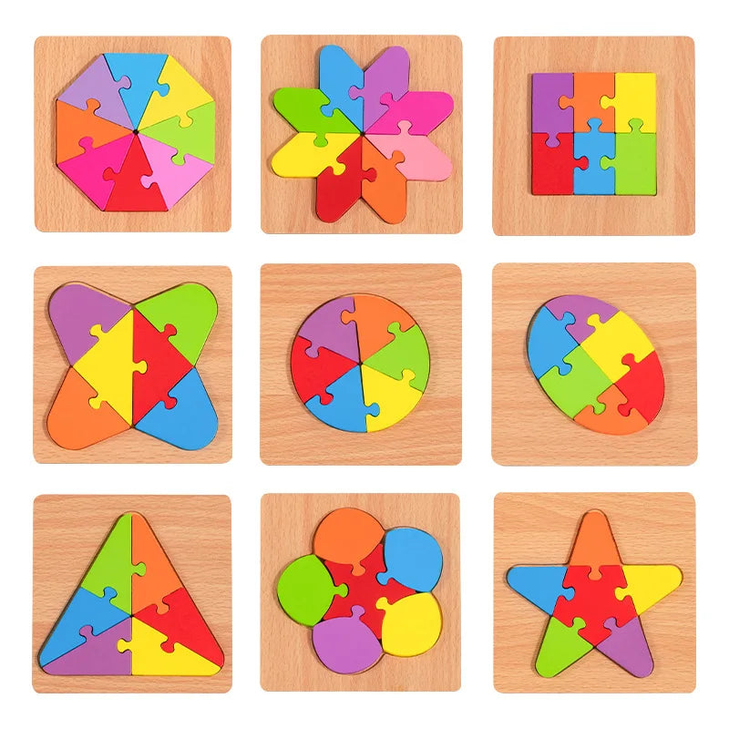 Wooden Geometric Shapes Puzzle