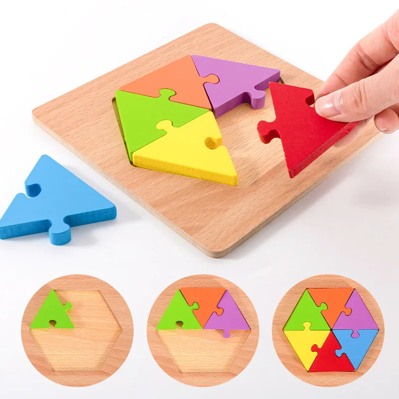 Wooden Geometric Shapes Puzzle