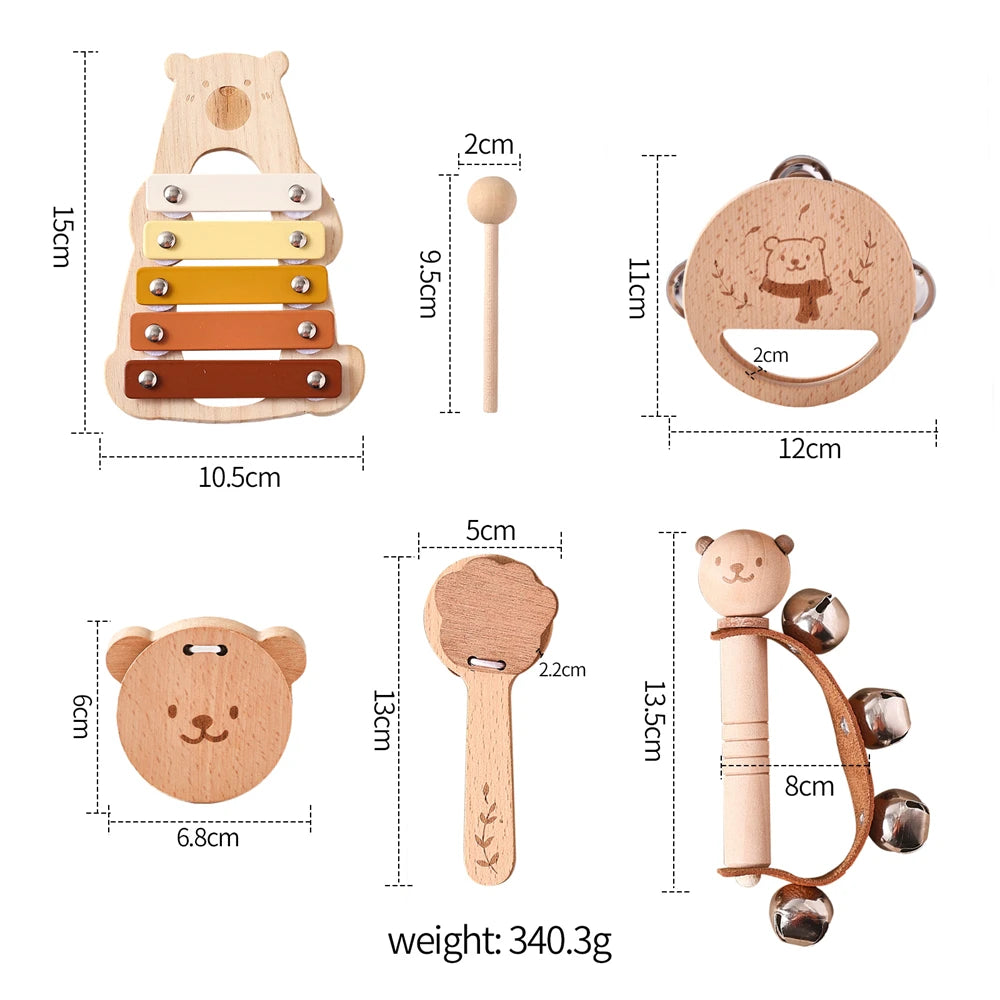 Wooden Musical Instrument Set