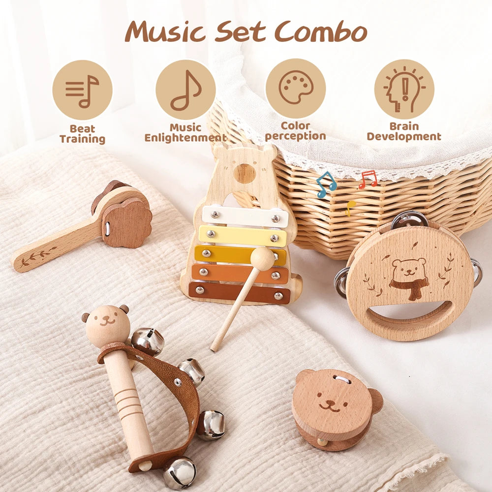 Wooden Musical Instrument Set